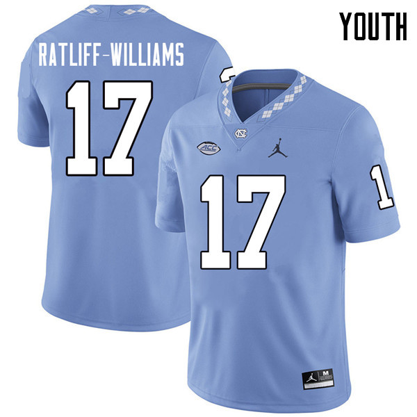 Jordan Brand Youth #17 Anthony Ratliff-Williams North Carolina Tar Heels College Football Jerseys Sa